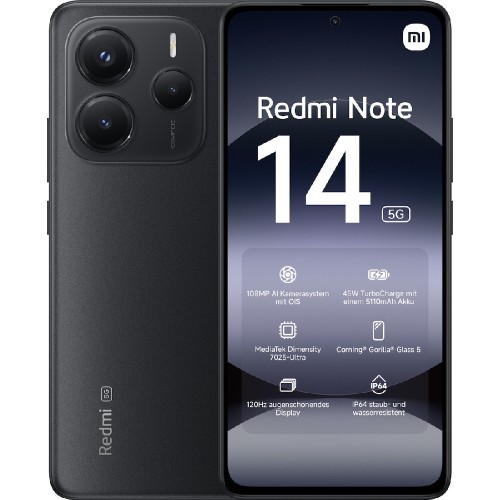 SMARTPHONE  REDMI NOTE 14 5G 6GB/128GB DS 6.7"(MZB0INWEU) BLACK
